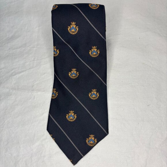 WM CHELSEA 100% Silk Mens Tie Navy Emblem - Picture 2 of 4
